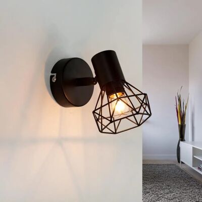 LICHT-ERLEBNISSE Schwarze Retro Geometrische Wandleuchte - Wandleuchte LICHT-ERLEBNISSE Schwarze Retro Geometrische Wandleuchte - Wandleuchte