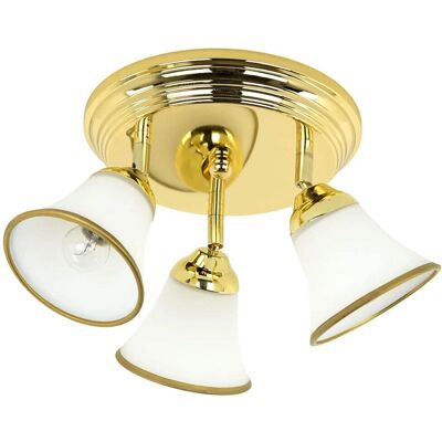 Licht-Erlebnisse Jugendstil Deckenlampe 3xE14 Ø40cm Gold Weiß Licht-Erlebnisse Jugendstil Deckenlampe 3xE14 Ø40cm Gold Weiß