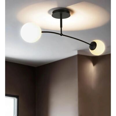 LICHT-ERLEBNISSE - Plafoniera Lampada da soffitto con paralume a sfera - Schwarz - Weiß - Ceiling light LICHT-ERLEBNISSE - Plafoniera Lampada da soffitto con paralume a sfera - Schwarz - Weiß - Ceiling light