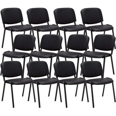 Conjunto de 12 sillas de visita Ken - Sillas apilables de cuero sintético Conjunto de 12 sillas de visita Ken - Sillas apilables de cuero sintético