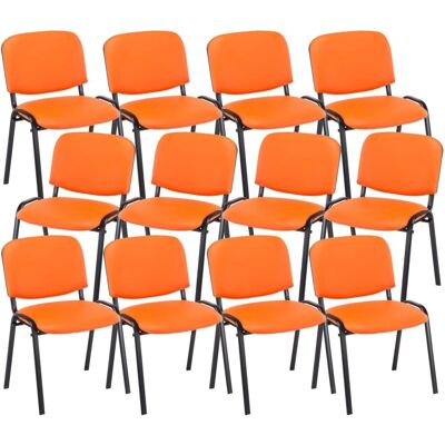 CLP - Set da 12 Sedie per Visitatori Finta Pelle Arancione CLP - Set da 12 Sedie per Visitatori Finta Pelle Arancione