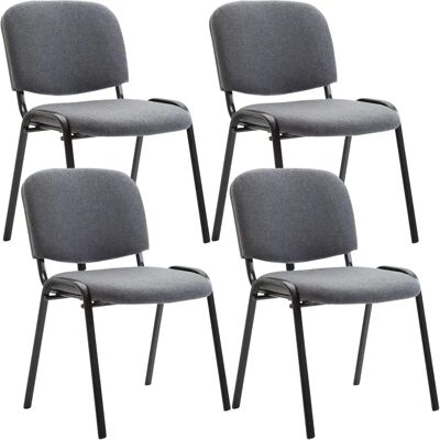 Set di 4 sedie visitatore in tessuto grigio - CLP Set di 4 sedie visitatore in tessuto grigio - CLP