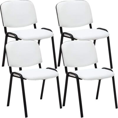 CLP - Set di 4 sedie ergonomiche da visitatore - Bianco CLP - Set di 4 sedie ergonomiche da visitatore - Bianco