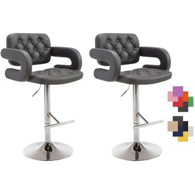 Ensemble de 2 tabourets de bar gris réglables pivotants - Tabouret de bar - Publicité Ensemble de 2 tabourets de bar gris réglables pivotants - Tabouret de bar - Publicité