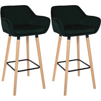 CLP Grant Samt Velour Barhocker - Industrielles Design - Set 2 CLP Grant Samt Velour Barhocker - Industrielles Design - Set 2