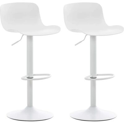 CLP Weiß Moderner Barhocker - Verstellbar, 360° Drehbar, Stabil CLP Weiß Moderner Barhocker - Verstellbar, 360° Drehbar, Stabil