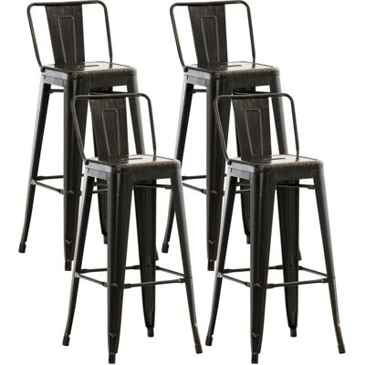 Set di 4 sgabelli Mason in metallo - Nero e dorato - 96cm Set di 4 sgabelli Mason in metallo - Nero e dorato - 96cm