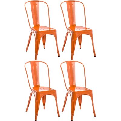CLP - Sedie Metalliche Impilabili - Arancione - Classiche, Resistenti, Supporto 200kg CLP - Sedie Metalliche Impilabili - Arancione - Classiche, Resistenti, Supporto 200kg