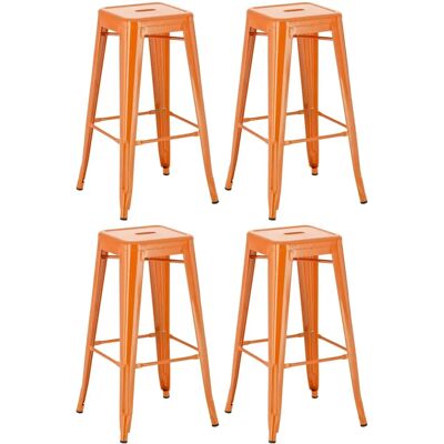 Homestoreking Ensemble de 4 Tabourets de Bar Empilables Orange - Tabourets de Bar - Publicité Homestoreking Ensemble de 4 Tabourets de Bar Empilables Orange - Tabourets de Bar - Publicité