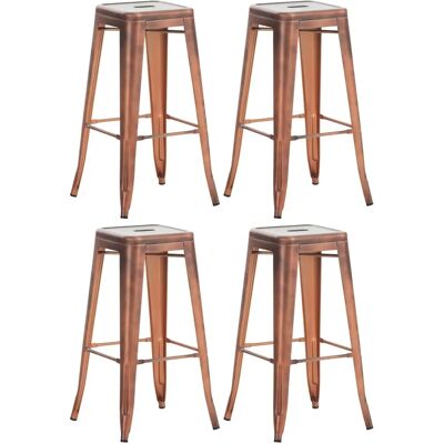 Homestoreking Joshua Ensemble de 4 tabourets de bar en cuivre - Publicité Homestoreking Joshua Ensemble de 4 tabourets de bar en cuivre - Publicité