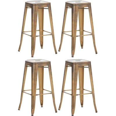 Homestoreking 4 Tabourets Joshua Or 43x43x77 - Bar Stools - Publicité Homestoreking 4 Tabourets Joshua Or 43x43x77 - Bar Stools - Publicité