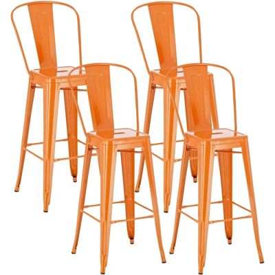 CLP Aiden Orange Tabourets de Bar en Métal - Style Industriel - Publicité CLP Aiden Orange Tabourets de Bar en Métal - Style Industriel - Publicité