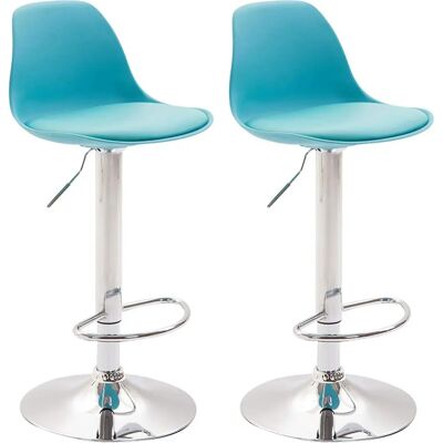 Set de 2 tabourets Kiel réglables en bleu - Siège de bar - Publicité Set de 2 tabourets Kiel réglables en bleu - Siège de bar - Publicité