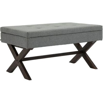 Pricenet Modelo - Banco acolchado de tela gris Pricenet Modelo - Banco acolchado de tela gris