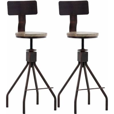 CLP 2er Set Barhocker im Industriellen Stil aus Bronze - 45x93cm CLP 2er Set Barhocker im Industriellen Stil aus Bronze - 45x93cm