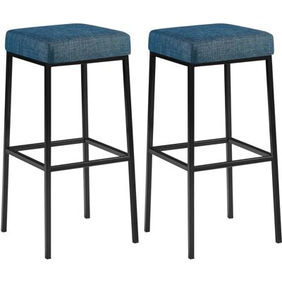 CLP Montreal Taburetes de Tela - 85cm - Azul - Juego de 2 CLP Montreal Taburetes de Tela - 85cm - Azul - Juego de 2