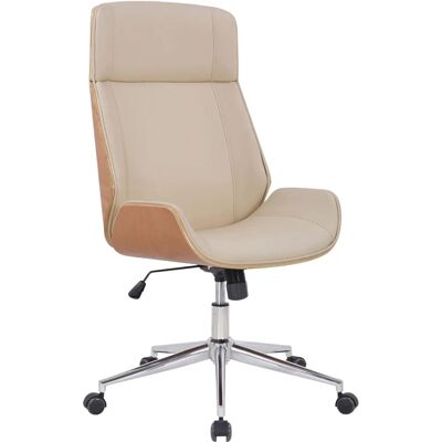 CLP Siège de Bureau Varel en Simili Cuir Nature/Crème - Chaise de Bureau - Publicité CLP Siège de Bureau Varel en Simili Cuir Nature/Crème - Chaise de Bureau - Publicité