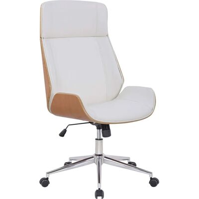 Homestoreking Varel Chaise de Bureau - 110-118cm, Blanc, Réglable, Style Scandinave Homestoreking Varel Chaise de Bureau - 110-118cm, Blanc, Réglable, Style Scandinave