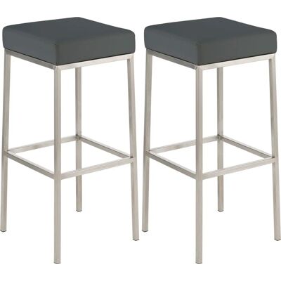 Set de 2 Taburetes Montreal - 80cm Acero inoxidable Gris Set de 2 Taburetes Montreal - 80cm Acero inoxidable Gris
