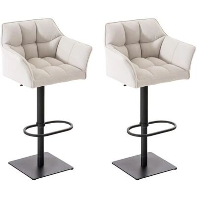 Conjunto de 2 taburetes de bar en tela negro/blanco CLP Damaso Conjunto de 2 taburetes de bar en tela negro/blanco CLP Damaso