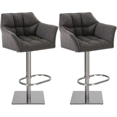 CLP Damaso Tabourets de Bar Gris Titanium Réglables - Lot de 2 - Publicité CLP Damaso Tabourets de Bar Gris Titanium Réglables - Lot de 2 - Publicité