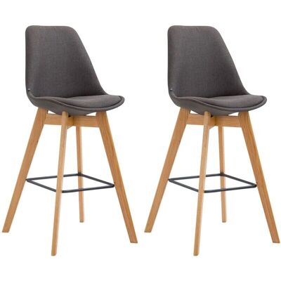 CLP - Lot de 2 Tabourets de Bar en Tissu Gris Foncé - Moderne et Confortable - Publicité CLP - Lot de 2 Tabourets de Bar en Tissu Gris Foncé - Moderne et Confortable - Publicité