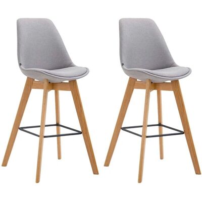 Set di 2 sgabelli in Tessuto Grigio CLP - Moderni, Comodi, Stabili Set di 2 sgabelli in Tessuto Grigio CLP - Moderni, Comodi, Stabili