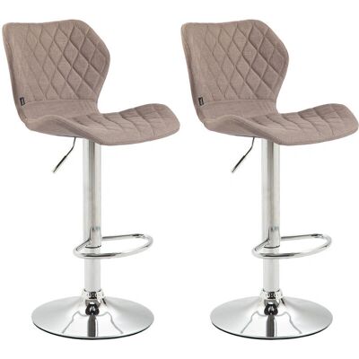 Set di 2 sgabelli in tessuto grigio CLP Set di 2 sgabelli in tessuto grigio CLP