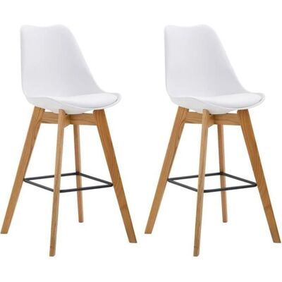 CLP Metz Set di 2 Sgabelli Bar - Moderno, Confortevole, Bianco CLP Metz Set di 2 Sgabelli Bar - Moderno, Confortevole, Bianco