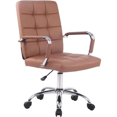 Sedia da Ufficio CLP Deli Pro Pelle Sintetica Marrone Chiaro - Confort e Stile Sedia da Ufficio CLP Deli Pro Pelle Sintetica Marrone Chiaro - Confort e Stile