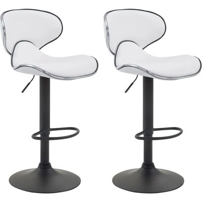 CLP Ensemble 2 tabourets de bar Blanc/Noir - Bar Stools - Publicité CLP Ensemble 2 tabourets de bar Blanc/Noir - Bar Stools - Publicité