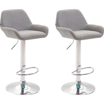 CLP Braga 2er Set Barhocker Verstellbar Stoff - Barstuhl CLP Braga 2er Set Barhocker Verstellbar Stoff - Barstuhl