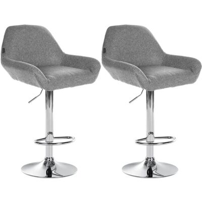 CLP Braga Ensemble de 2 Tabourets en Tissu - Tabouret de Bar - Publicité CLP Braga Ensemble de 2 Tabourets en Tissu - Tabouret de Bar - Publicité