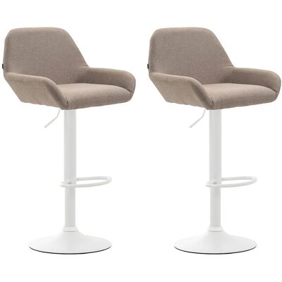 Conjunto de taburetes de bar CLP Braga - Ajustable, giratorio 360°, gris/blanco Conjunto de taburetes de bar CLP Braga - Ajustable, giratorio 360°, gris/blanco