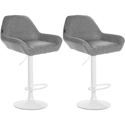 CLP Braga Gris/Blanco Taburetes de barra ajustables - Bar stools CLP Braga Gris/Blanco Taburetes de barra ajustables - Bar stools