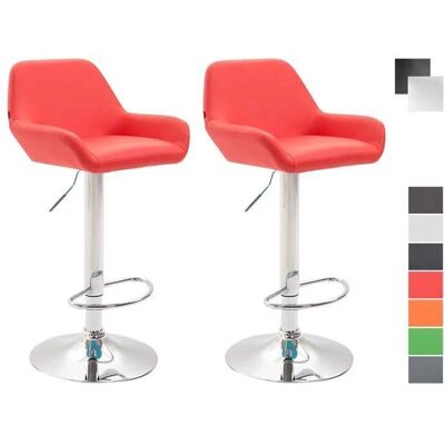 CLP Set de 2 Taburetes Braga - Ajustables, Giratorios, Cuero sintético CLP Set de 2 Taburetes Braga - Ajustables, Giratorios, Cuero sintético