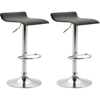Set di 2 sgabelli da bar Dyn V2 in nero - Regolabili, Girevoli, Design Moderno Set di 2 sgabelli da bar Dyn V2 in nero - Regolabili, Girevoli, Design Moderno