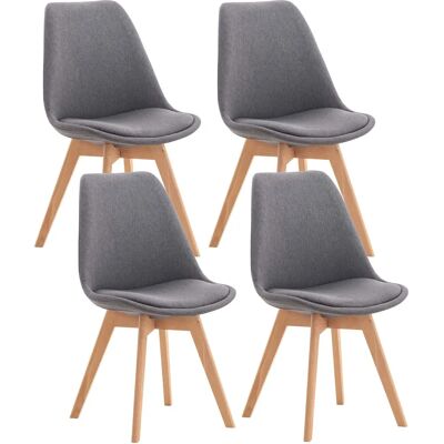 CLP Set di 4 Sedie da Pranzo - Grigio - Stile Nordico CLP Set di 4 Sedie da Pranzo - Grigio - Stile Nordico