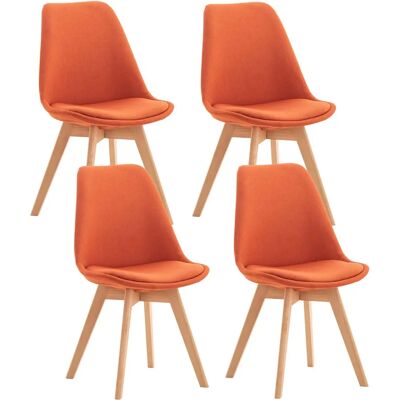 CLP Juego de 4 Sillas de Comedor Naranja - Sillas de comedor CLP Juego de 4 Sillas de Comedor Naranja - Sillas de comedor