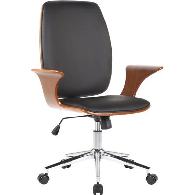 CLP Sedia da ufficio noce/nero similpelle - Office Chair CLP Sedia da ufficio noce/nero similpelle - Office Chair