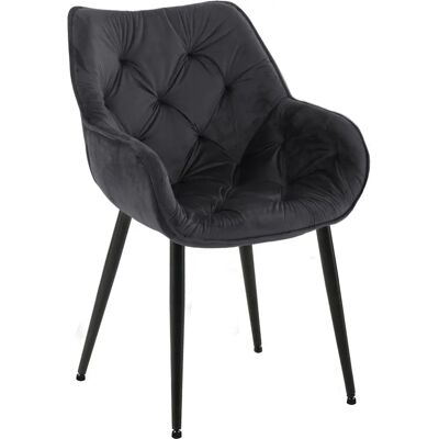 Silla de terciopelo negro Tanna de Pricenet - Muebles para comer Silla de terciopelo negro Tanna de Pricenet - Muebles para comer