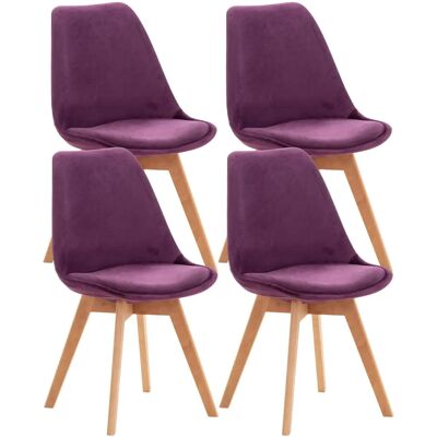 Set di 4 sedie moderne in velluto e legno CLP Set di 4 sedie moderne in velluto e legno CLP