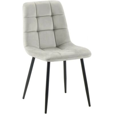 Chaise de salle à manger en velours gris CLP - Chaise de salle à manger - Publicité Chaise de salle à manger en velours gris CLP - Chaise de salle à manger - Publicité