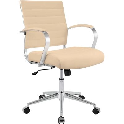 CLP Oakland Ergonominen Toimistotuoli - Laadukas Nahka - Kermainen - Toimistotuoli CLP Oakland Ergonominen Toimistotuoli - Laadukas Nahka - Kermainen - Toimistotuoli