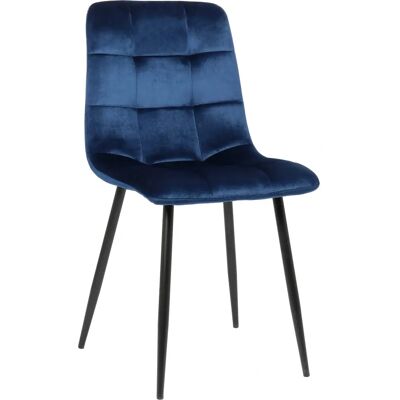 Silla de comedor Tilde de terciopelo azul - 52x45x88 cm Silla de comedor Tilde de terciopelo azul - 52x45x88 cm
