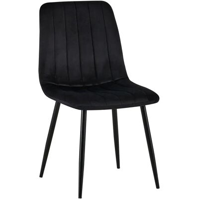 Pricenet Dijon Silla de Terciopelo Negra - Silla de Comedor - Asiento Moderno Pricenet Dijon Silla de Terciopelo Negra - Silla de Comedor - Asiento Moderno