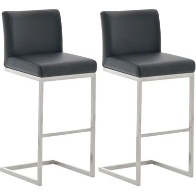 CLP Paros Tabourets de Bar Noirs Modernes - Lot de 2 CLP Paros Tabourets de Bar Noirs Modernes - Lot de 2