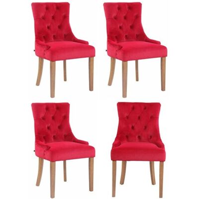 CLP Aberdeen Juego de 4 Sillas de Terciopelo - Sillas de comedor CLP Aberdeen Juego de 4 Sillas de Terciopelo - Sillas de comedor