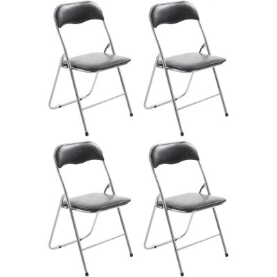 CLP Set 4 Sedie Pieghevoli Felix - Nero/Argento CLP Set 4 Sedie Pieghevoli Felix - Nero/Argento