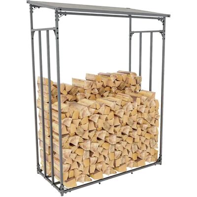 CLP Ruston Galvanisiertes Stahl-Holzlager - Anthrazit - 130x185x185cm CLP Ruston Galvanisiertes Stahl-Holzlager - Anthrazit - 130x185x185cm